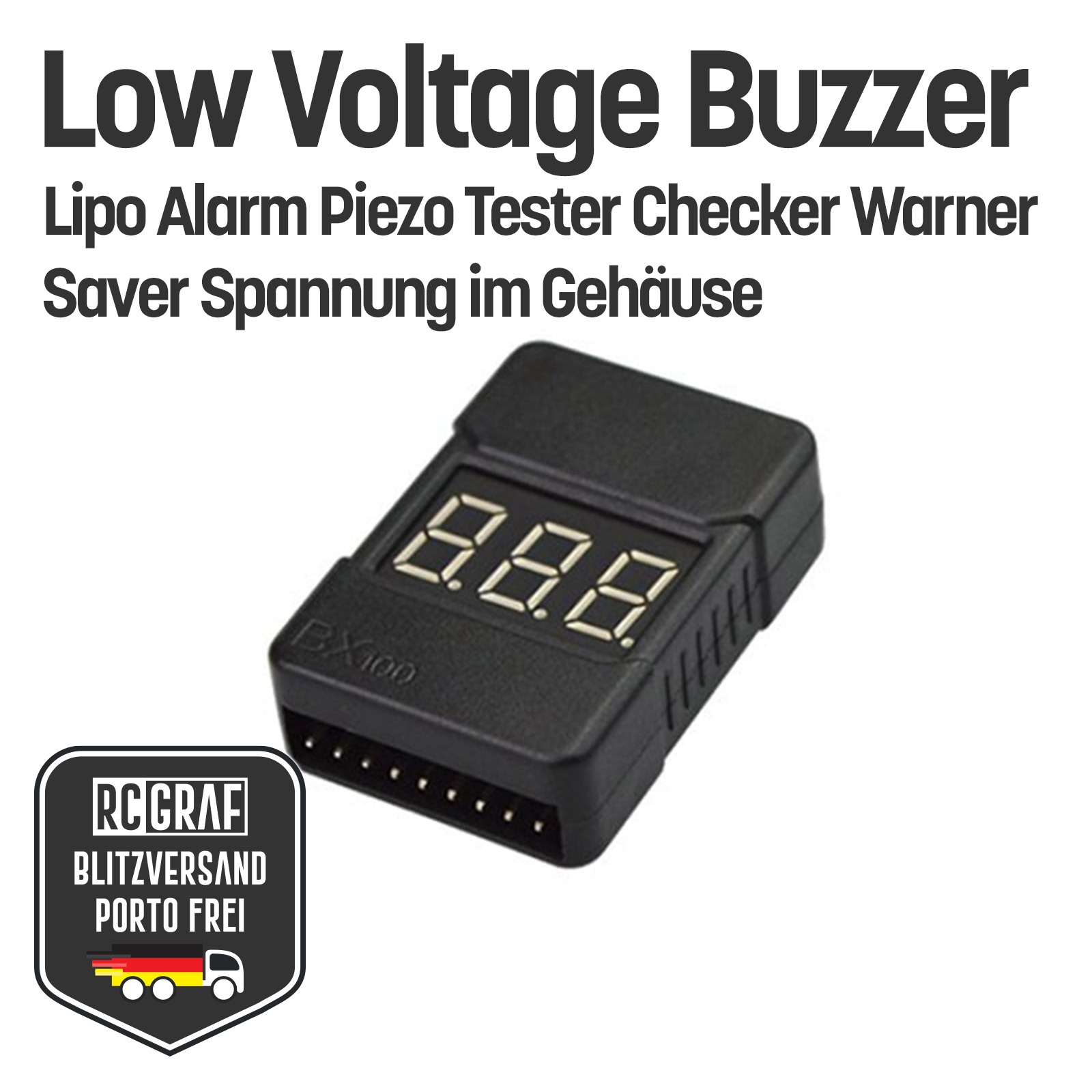 4x Low Voltage Buzzer Lipo Alarm Piezo Tester Gehäuse 3