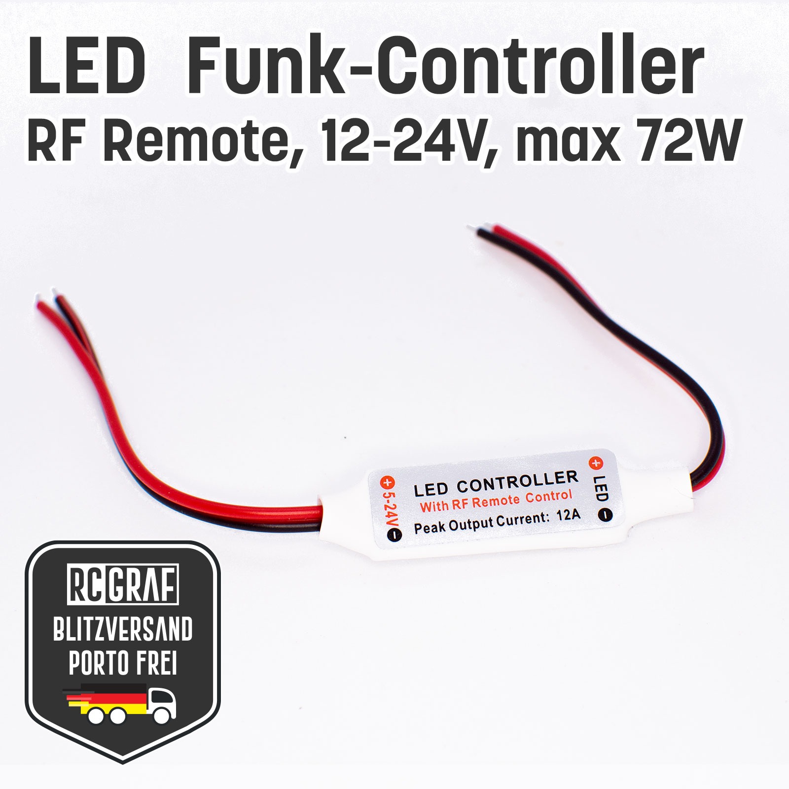 Mini LED Funk-Controller Dimmer Schalter mit Fernbedienung 3