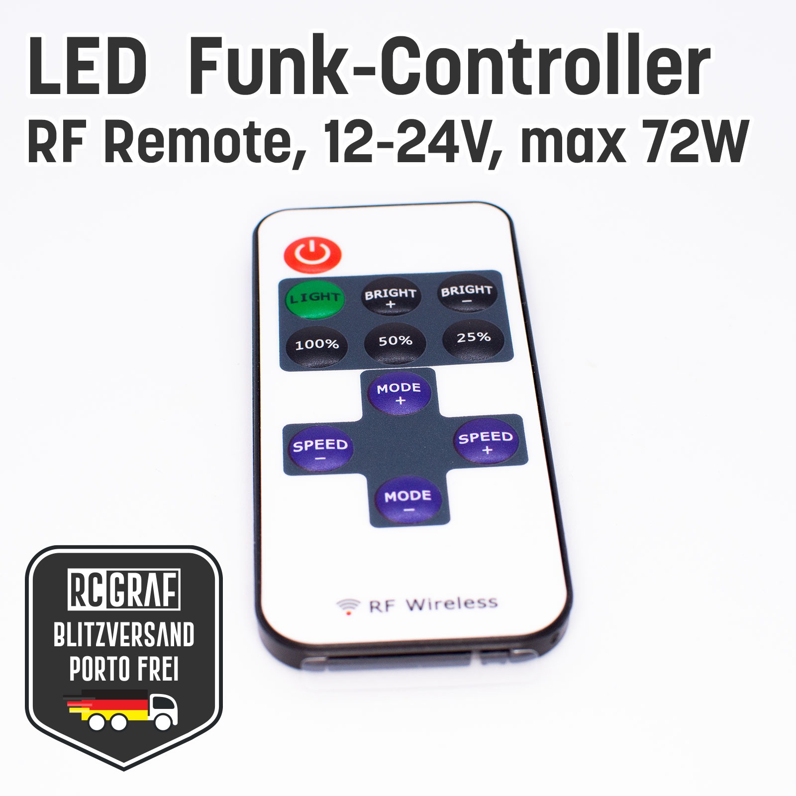 Mini LED Funk-Controller Dimmer Schalter mit Fernbedienung 2
