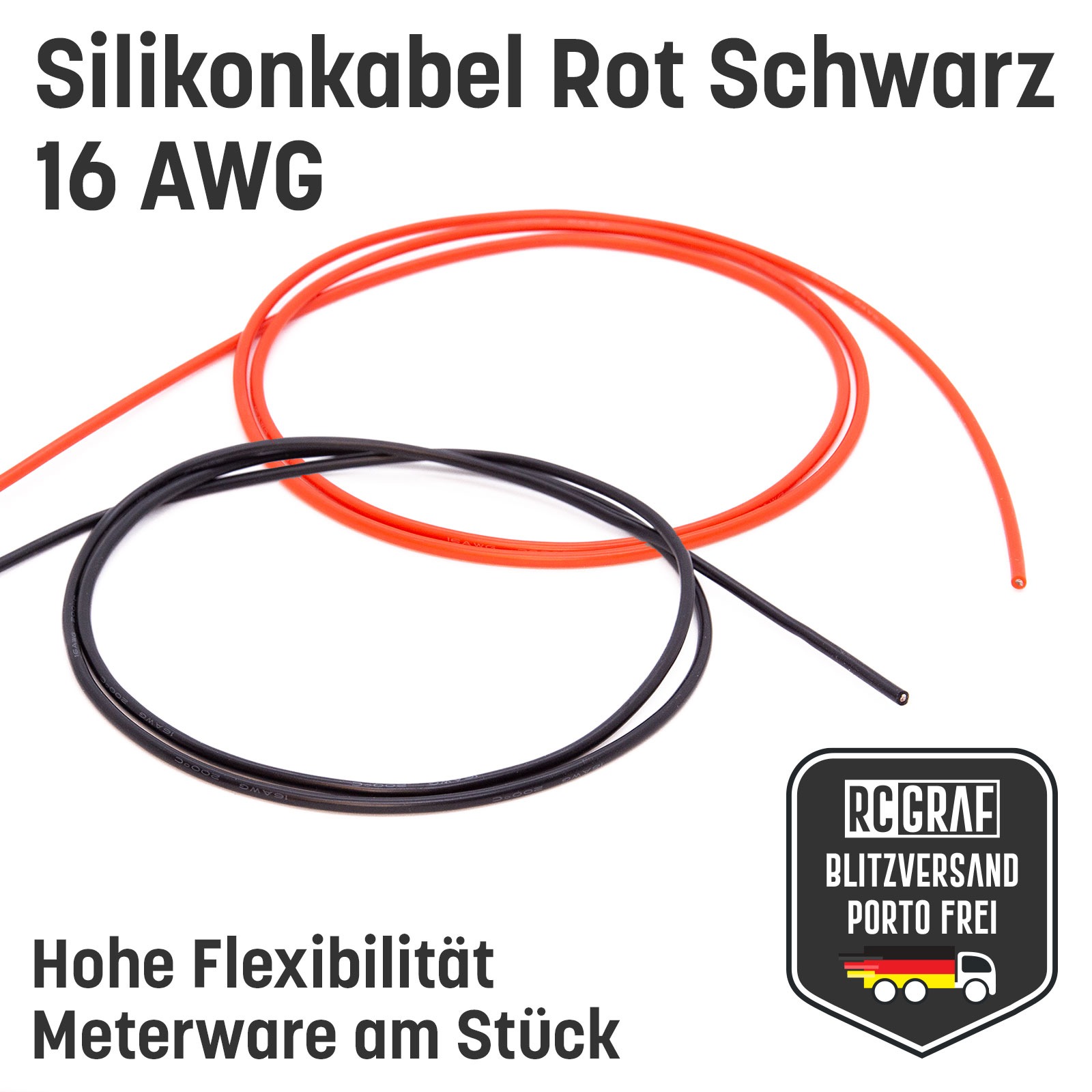 Silicone Cable 16 AWG High Flex Red Black Copper RC Cable