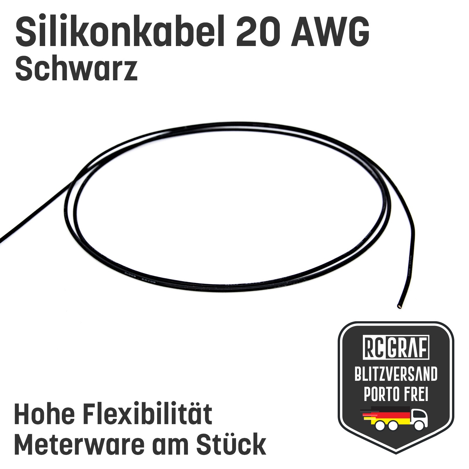 Silikonkabel 20 AWG hochflexibel Rot Schwarz Kupfer RC Kabel 2