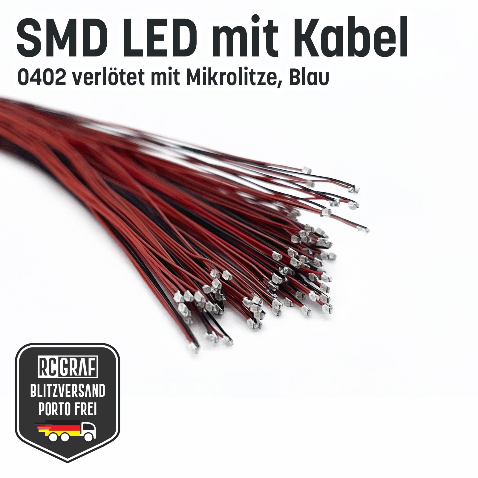 SMD LED 0402 Microlitze 30cm verlötet 3