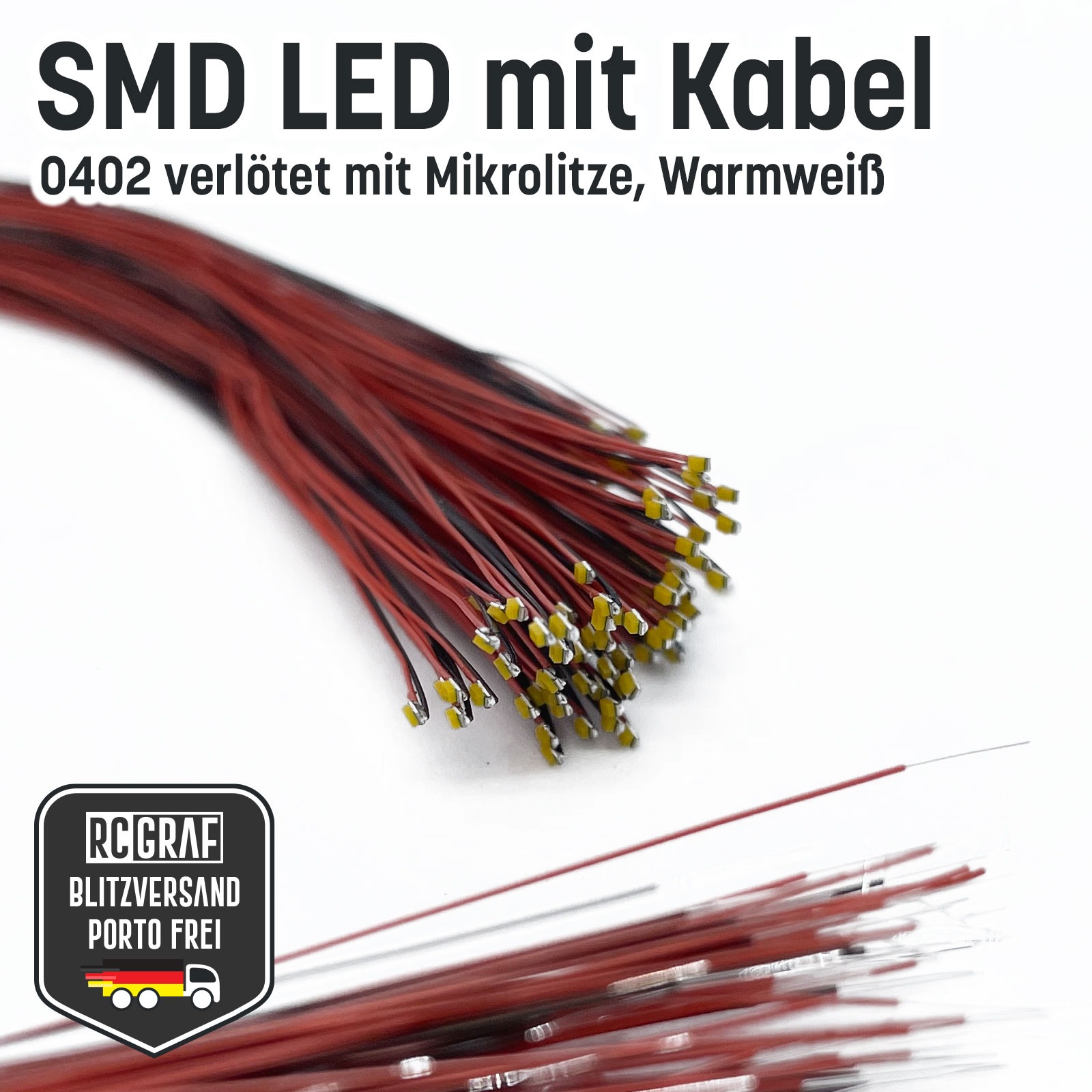 SMD LED 0402 Microlitze 30cm verlötet 8