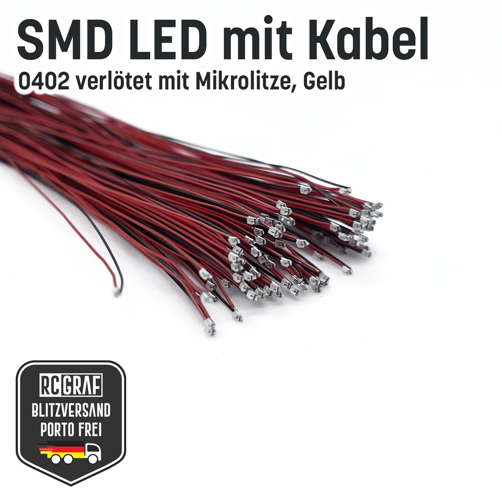 SMD LED 0402 Microlitze 30cm verlötet 9