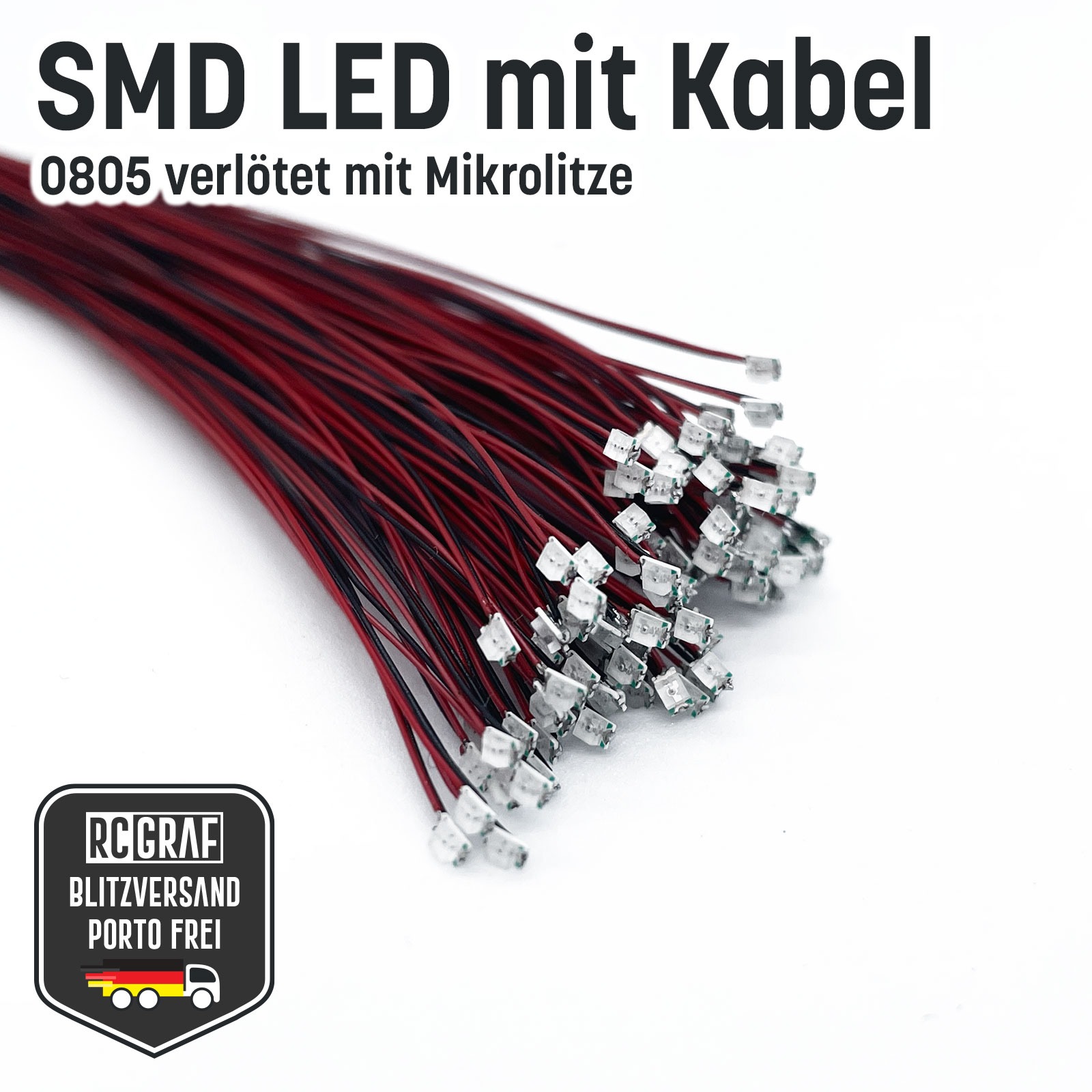 SMD LED 0805 Microlitze 30cm verlötet