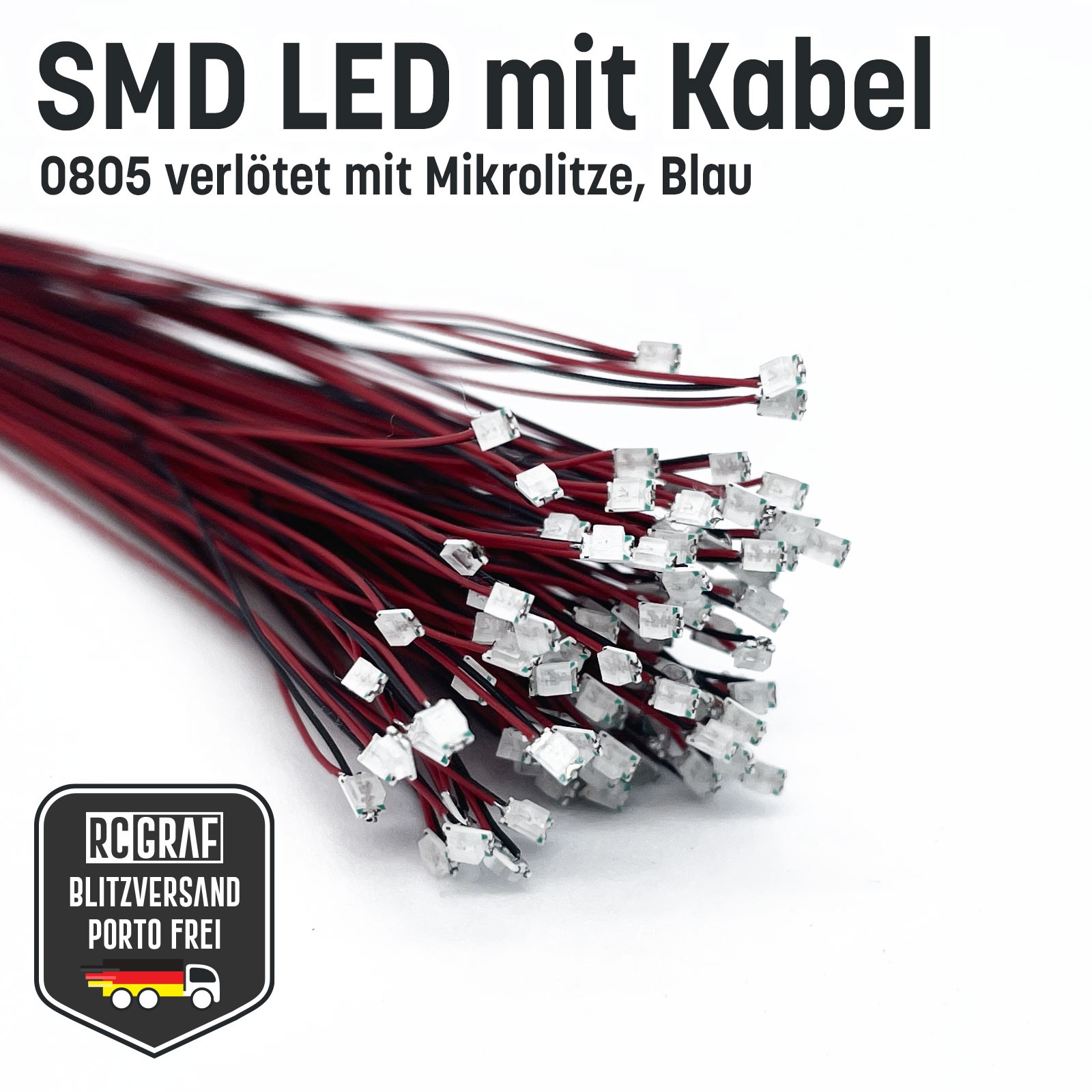 SMD LED 0805 Microlitze 30cm verlötet 3