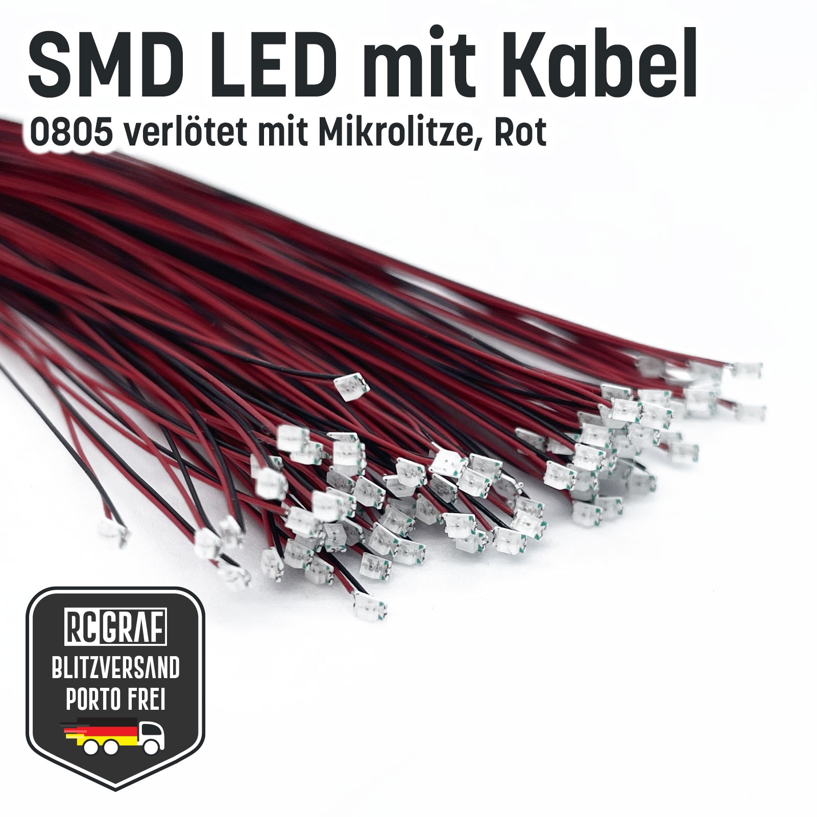 SMD LED 0805 Microlitze 30cm verlötet 6