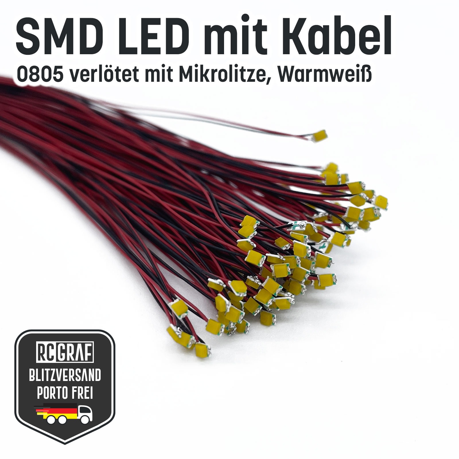 SMD LED 0805 Microlitze 30cm verlötet 8