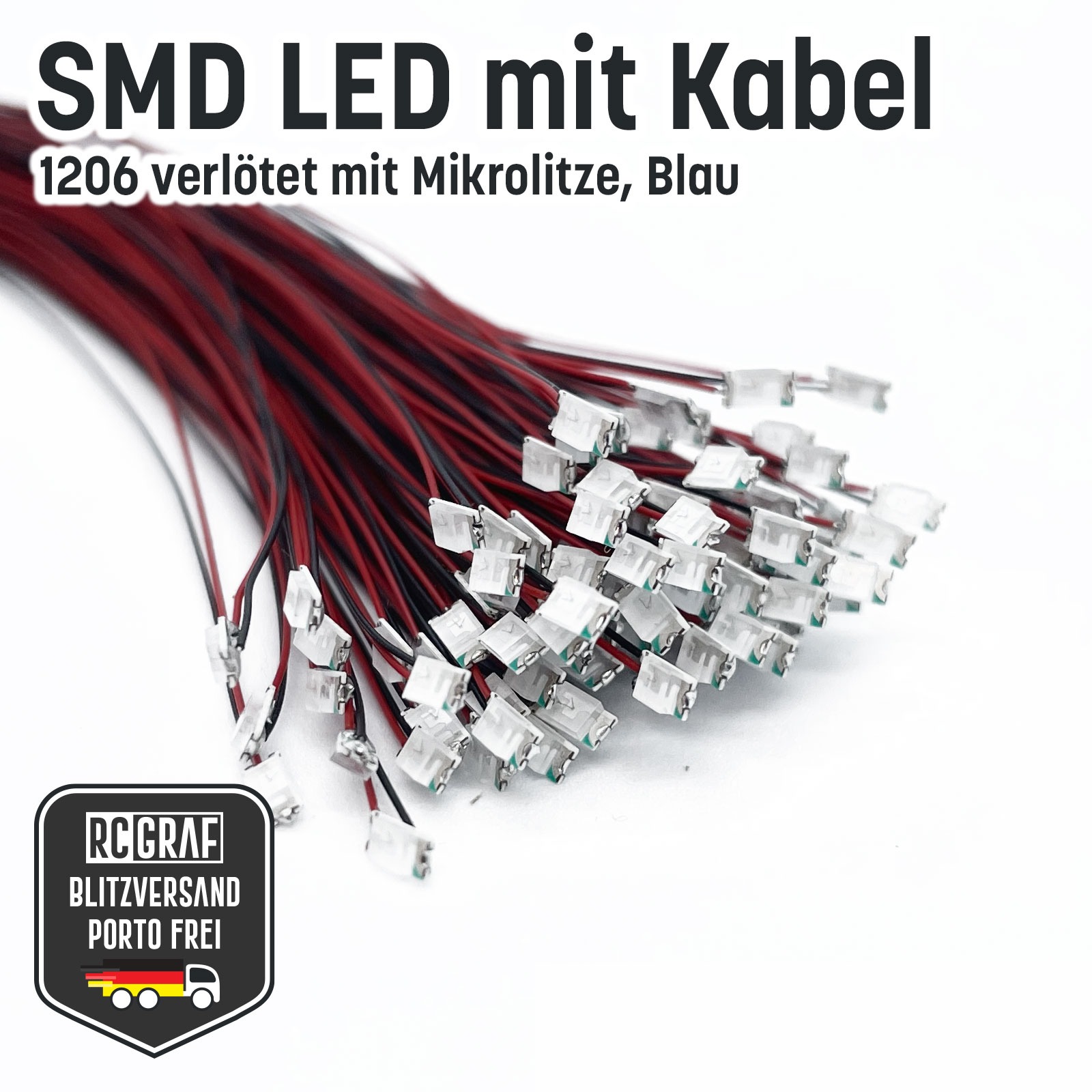 SMD LED 1206 Microlitze 30cm verlötet 3