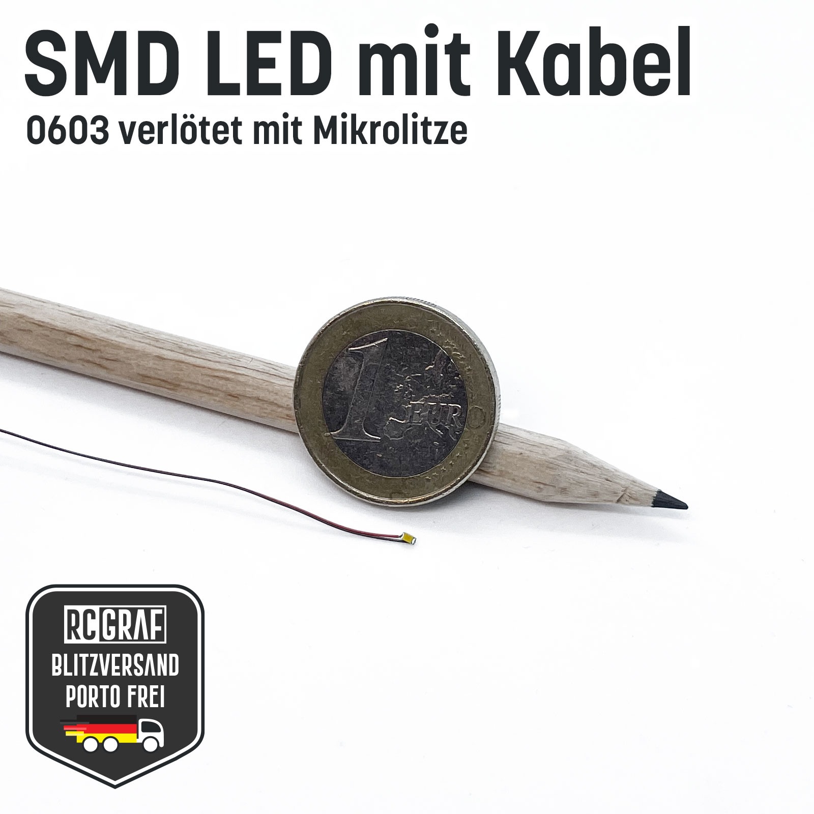 SMD LED 0603 Microlitze 30cm verlötet 2
