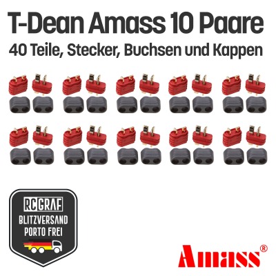 10 Paare T-Dean T-Plug Original Amass Stecker Buchse - Lipo Akku RC Drohne
