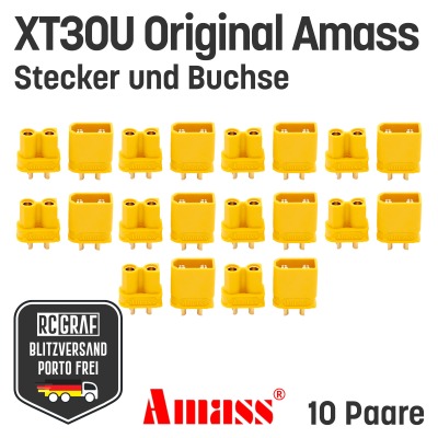 10 Paare XT30U Original Amass - XT30 Akku Stecker Buchse Gelb