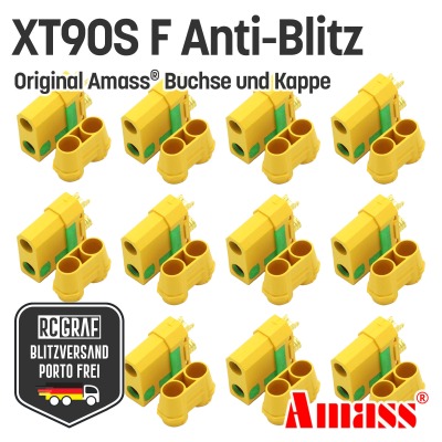 XT90S XT90 Anti Blitz Buchse Original Amass - Female Buchse Original von Amass mit Anti-Blitz-