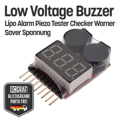 Low Voltage Buzzer Lipo Alarm Piezo Tester - Checker Warner Saver Spannung