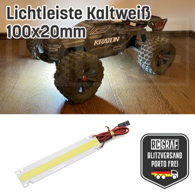 RC LED Lichtleiste in Weiß, 100x20mm, Beleuchtung - Karosserie Chassis Lampe Drohne Schiff Auto