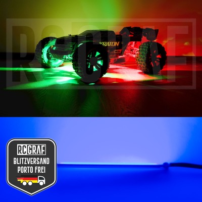 RC LED Lichtleiste in Blau 60x8mm Beleuchtung - Karosserie Chassis Lampe Drohne Schiff Auto