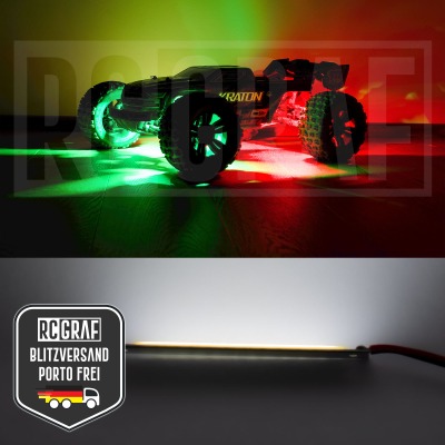 RC LED Lichtleiste in Weiß, 60x8mm, Beleuchtung - Karosserie Chassis Lampe Drohne Schiff Auto
