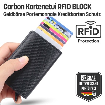 Premium Kartenetui Portmonee RFID Schutz Geldbeutel - Slim Wallet Portemonnaie