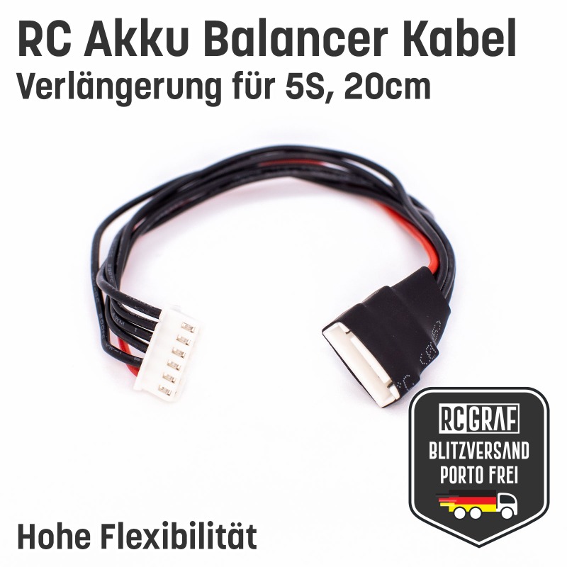 XH 5S Balancerkabel Lipo Akku Balancer Kabel 20cm lang Silikonkabel Verlängerung 