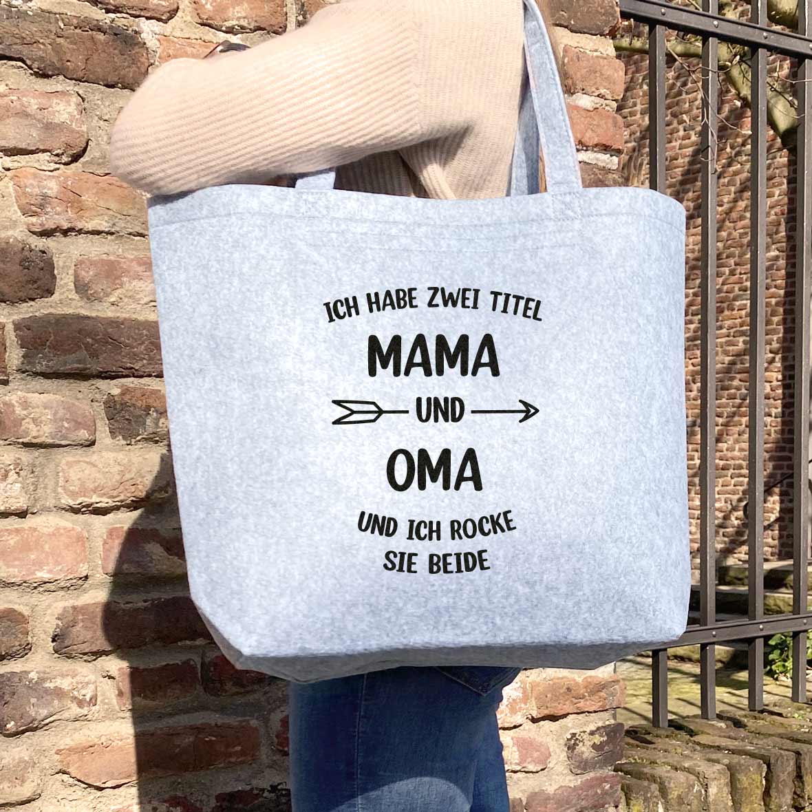 Filztasche | Ich habe zwei Titel Mama & Oma und ich rock sie beide personalisierbar 4