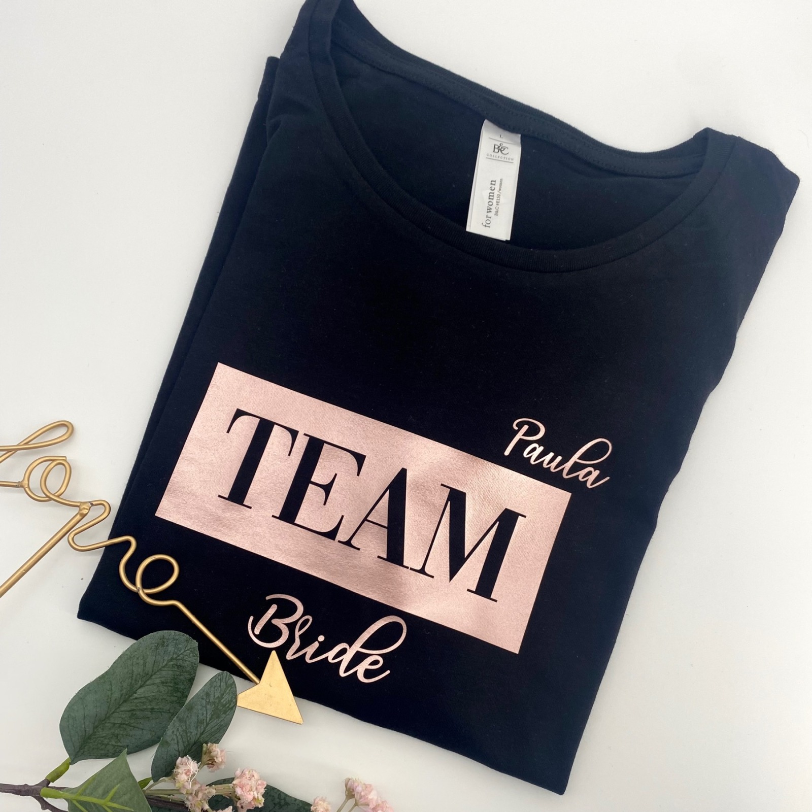 JGA T-shirts Team Bride personalisierbar