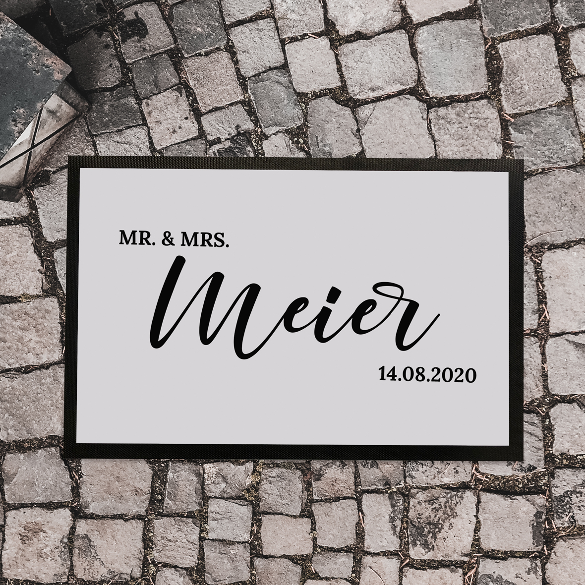 Fußmatte | Mr & Mrs Wunschname Datum personalisierbar 2