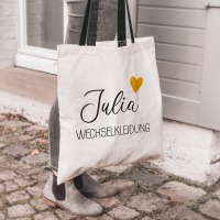 Jutebeutel | Wunschname + Wechselkleidung personalisiert