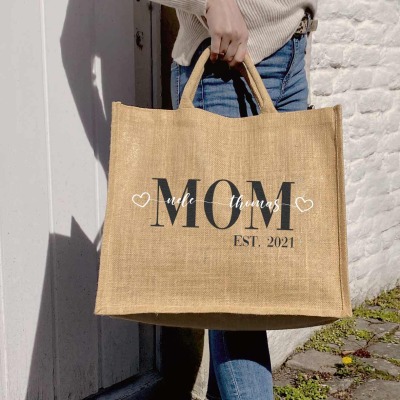 Juteshopper | Mom Est personalisierbar - Individualisiere deine Tasche mit deinen Wunschnamen