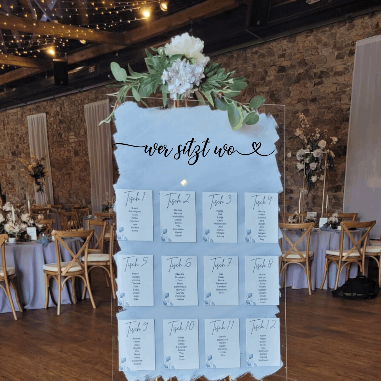 Schriftzug für den Tischplan Eurer Hochzeit- Mit selbstklebenden Schriftzug einen Sitzplan für