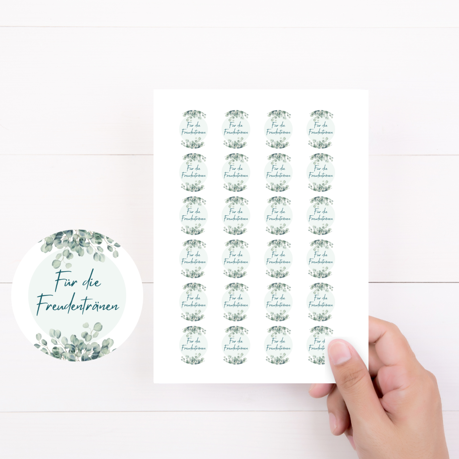 24 Aufkleber für die Freudentränen zur Hochzeit- Freudentränentaschentücher selbst gestalten mit