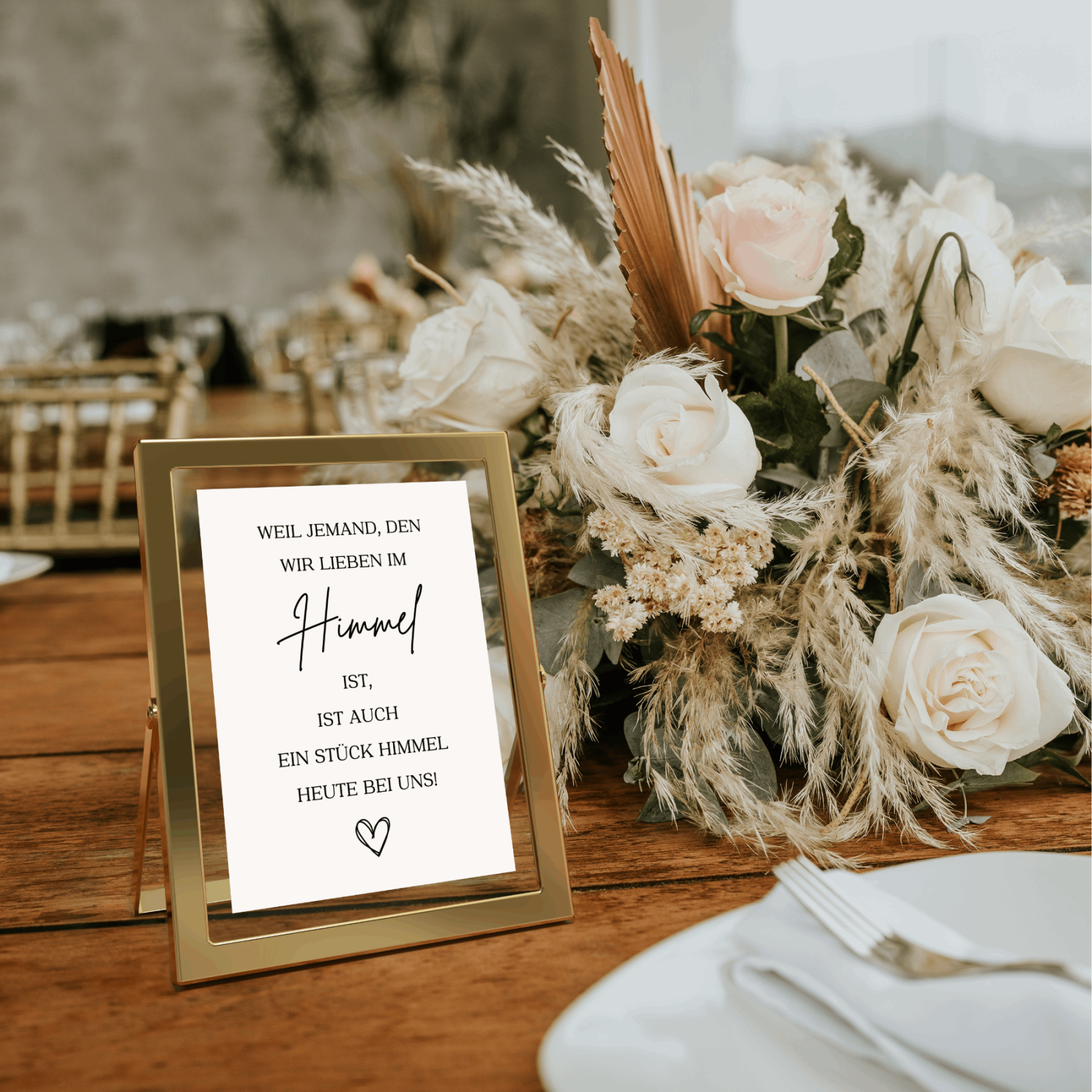 Digitale Vorlage zum Gedenken bei der Hochzeit -Gedenktafel zur Hochzeit-Weil jemand, den wir lieben