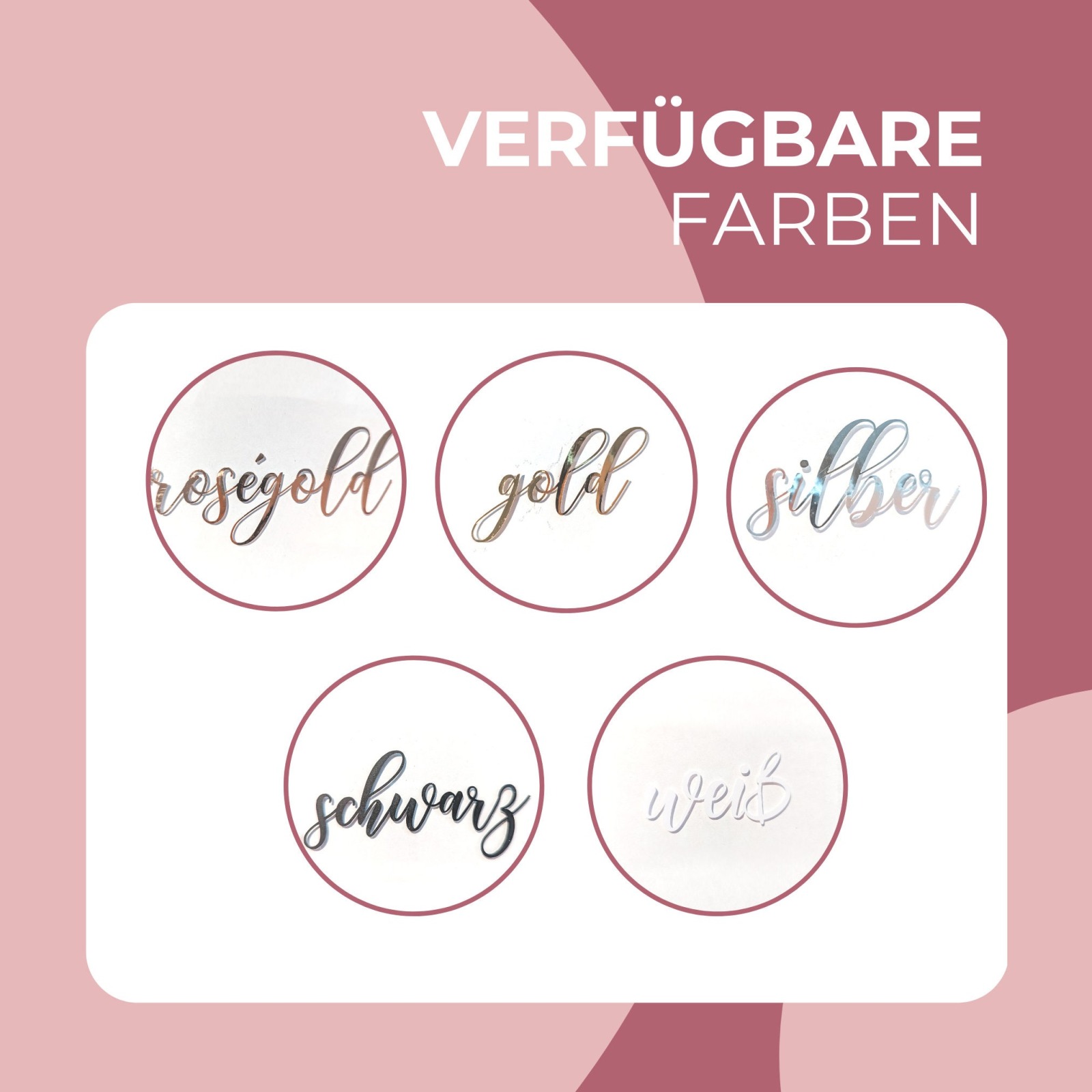 Aufkleber Tischnamen für Eure Hochzeit- Mit selbstklebenden Schriftzügen wunderschöne
