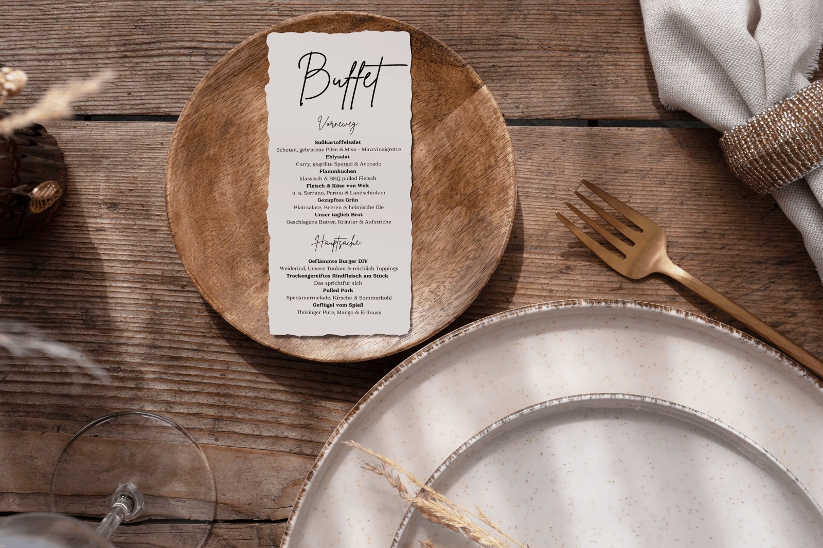 Stilvolle Hochzeitskarten: Personalisierbare Menü &amp; Getränkekarten. Perfekt für deine Hochzeit