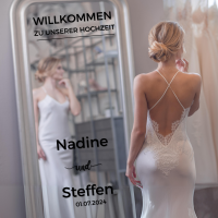 Aufkleber für einen Spiegel als Willkommensschild Hochzeit - DIY Willkommensschild mit