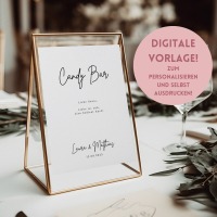 Digitale Vorlage für ein Candy Bar Schild - Hochzeitsschilder zum selber drucken- Minimalistische H
