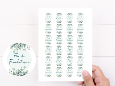 24 Aufkleber für die Freudentränen zur Hochzeit- Freudentränentaschentücher selbst gestalten mit