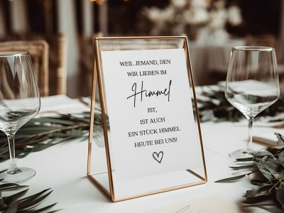 Digitale Vorlage zum Gedenken bei der Hochzeit -Gedenktafel zur Hochzeit-Weil jemand, den wir lieben