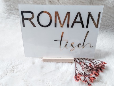 Aufkleber Tischnamen für Eure Hochzeit- Mit selbstklebenden Schriftzügen wunderschöne