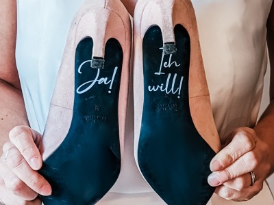 Schuhsticker Hochzeitsschuhe - Selbstklebend und einfach aufzubringen, perfekt als Highlight für Ho
