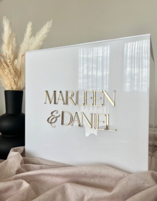 Personalisierte Acrylbox Hochzeitsbox 3D Schrift für Geldgeschenke und Karten Hochzeitsbox - Taki