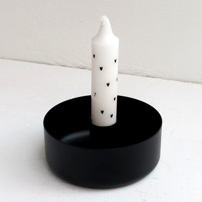 Kerzenhalter mit Schale Metall schwarz