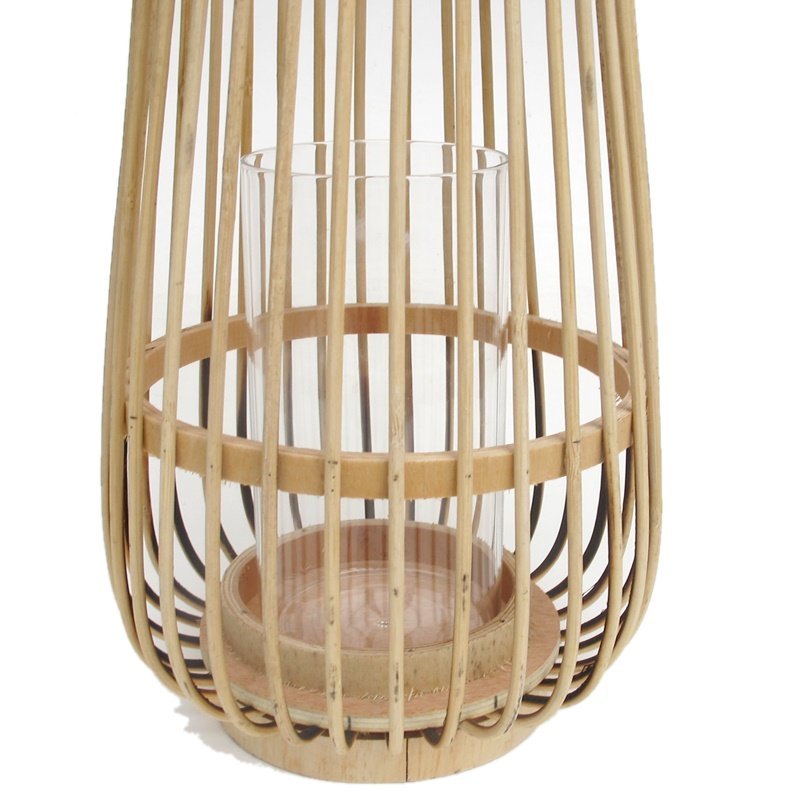 Laterne Windlicht Bambus incl Kerzenglas 3