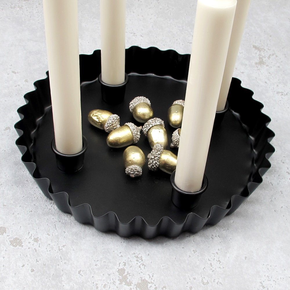 Kerzenhalter Advent Metall schwarz Weihnachtsdeko 3