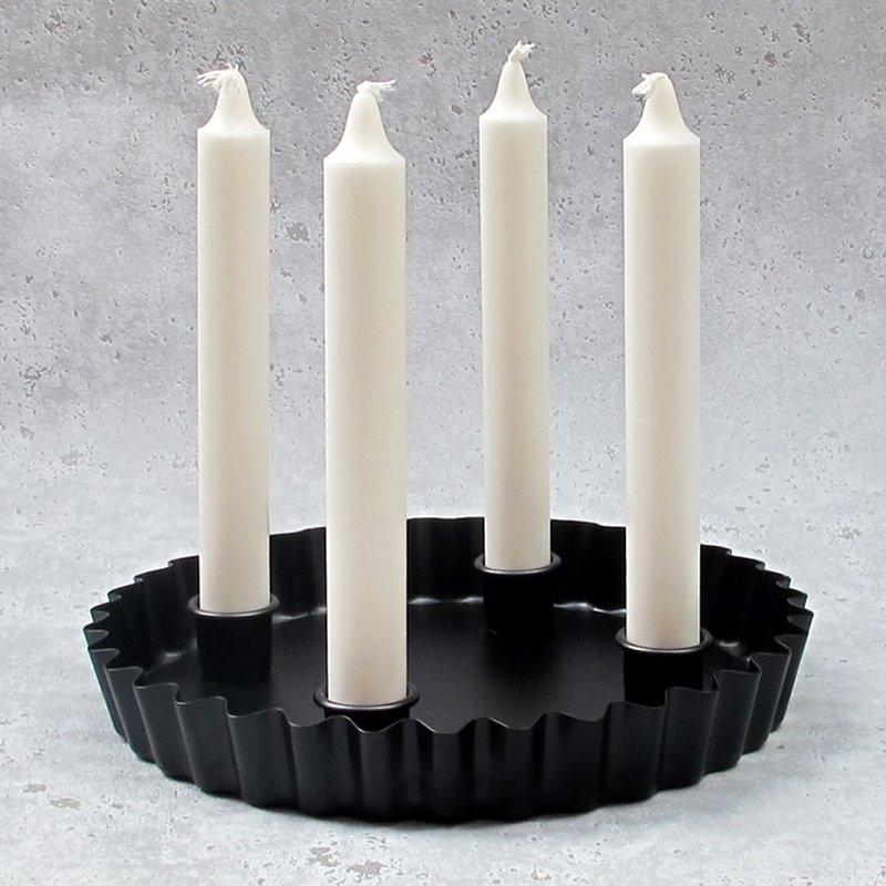 Kerzenhalter Advent Metall schwarz Weihnachtsdeko
