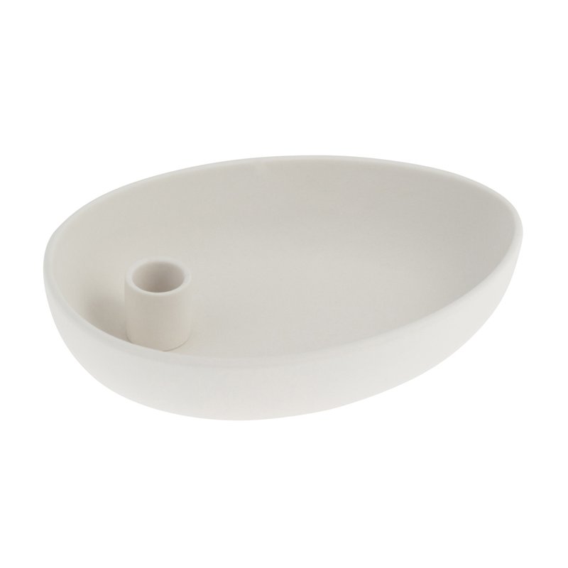 Storefactory - Kerzenschale oval Eiform Ostern Keramik weiß 2