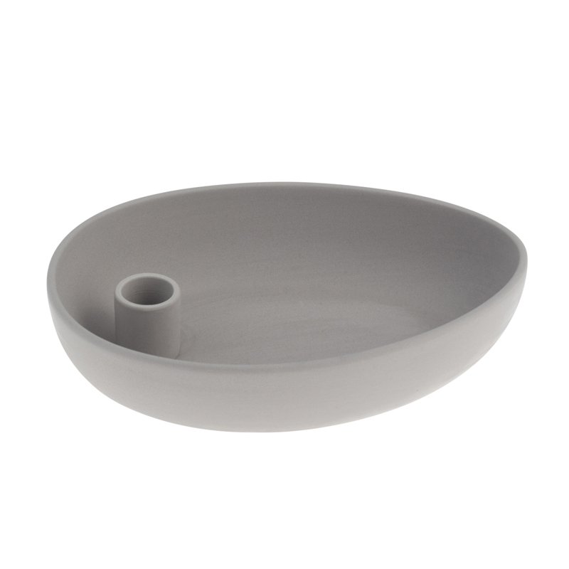 Storefactory - Kerzenschale oval Eiform Ostern Keramik grau 2