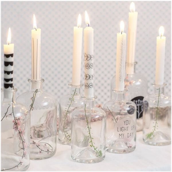 Rustik Lys - Kerzenständer Glasflasche Vase 3