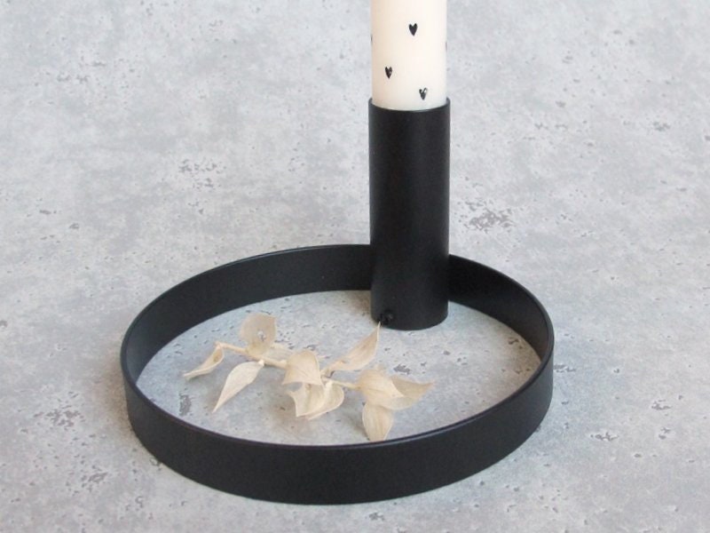 Kerzenständer Metall schwarz für Stabkerze