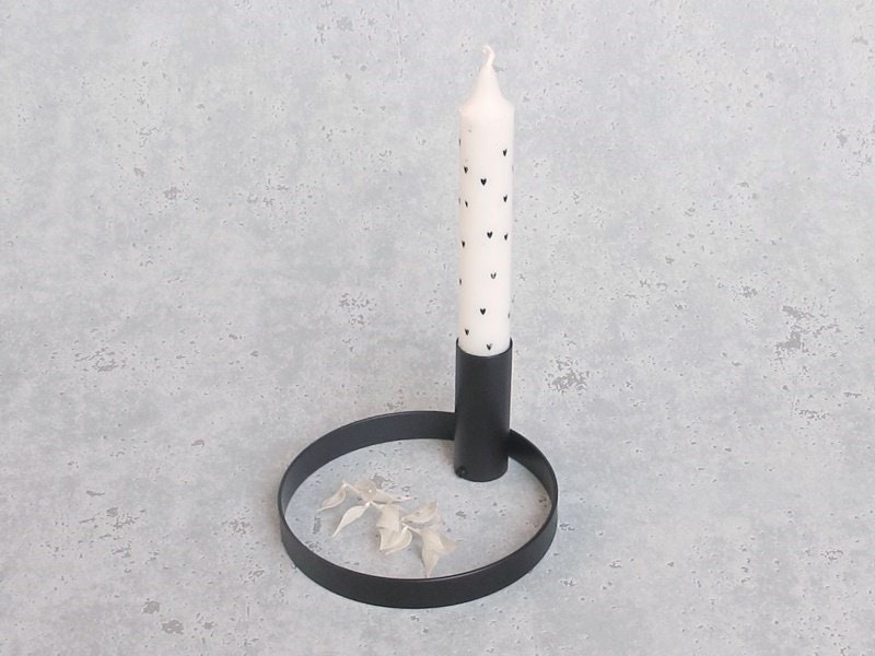 Kerzenständer Metall schwarz für Stabkerze 2