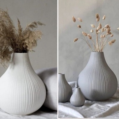 Storefactory - Vase Ekenas Keramik - weiß oder grau